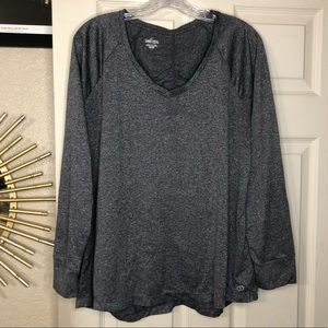 Spalding Dark Grey Athletic Workout Top with long sleeves Size US Women’s 1X